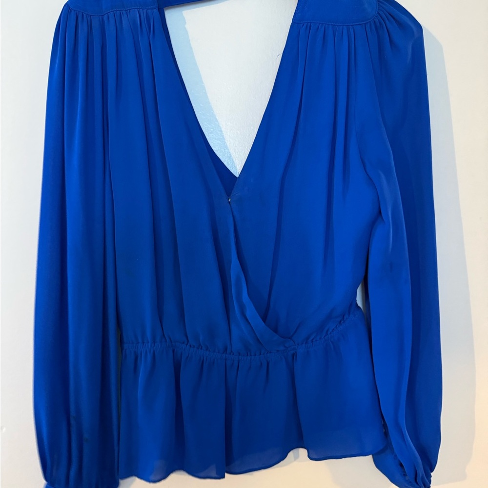 Parker Royal Blue V-Neck Blouse
